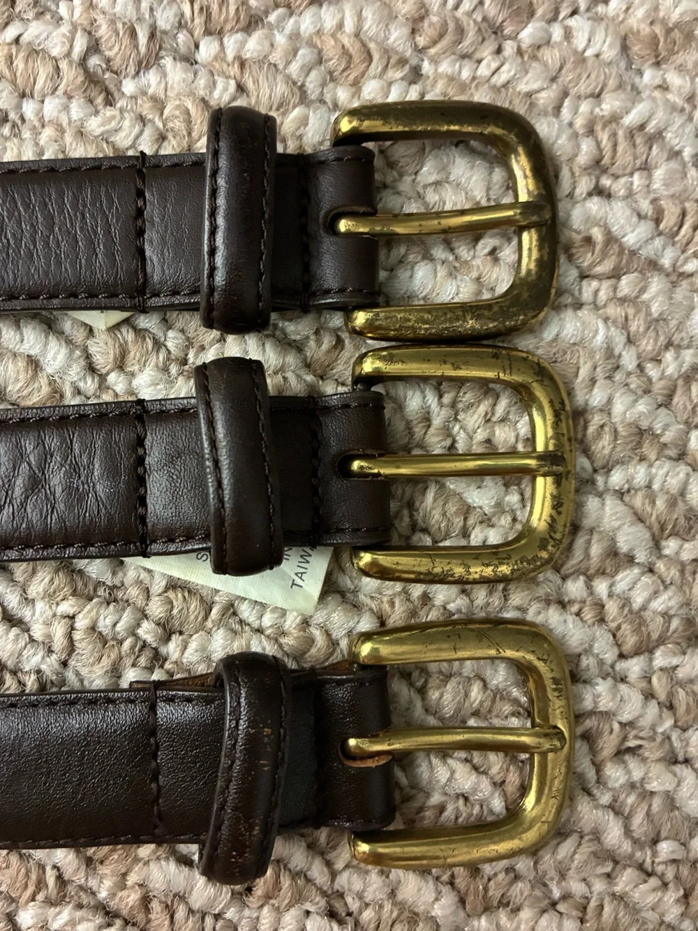 Janie and Jack lot of 3 brown leather belts 2T, 2T/3, 4/5